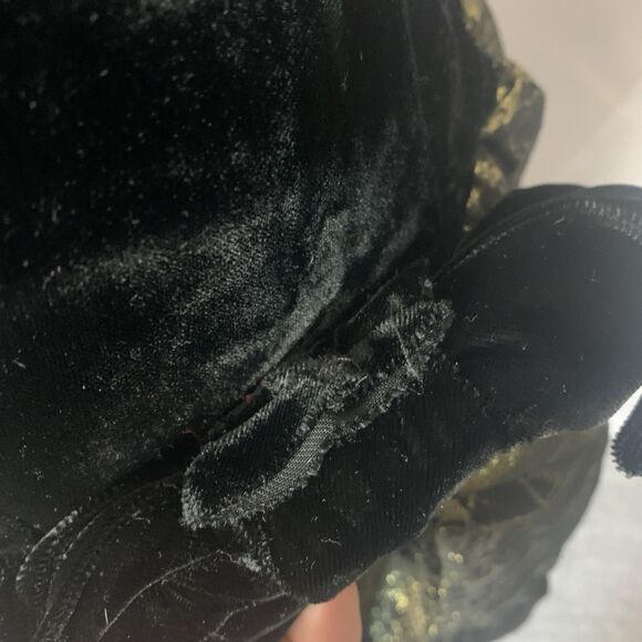 VTG 80s Positively Ellyn Black Velvet Gold Strapless Party Bubble Dress Sz. 8 - Picture 5 of 13